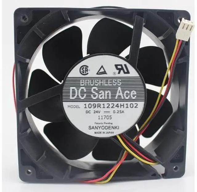 Main image of 109R1224H102 12CM Cooling Fan SANYO 109R1224H102 12038 24V 0.25A Axial fan