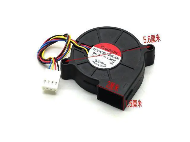 Alt view image 3 of 5 - 1pcs EF50151BX-1C02C-S99 5015 5cm 550*50*15mm fan 12V 1.8W Turbine Cooling Fan