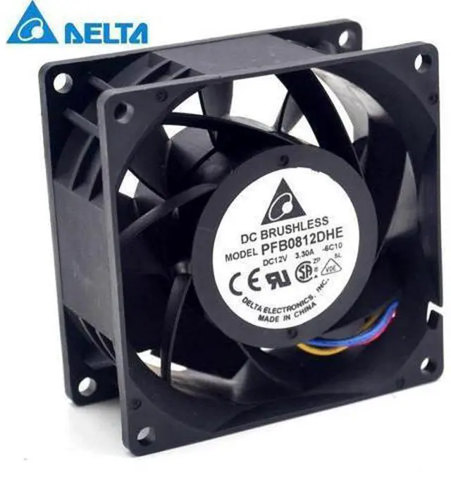 Main image of Delta New 8CM fan 12V 3.3A PFB0812DHE three line fan violence 80 *80 * 38mm