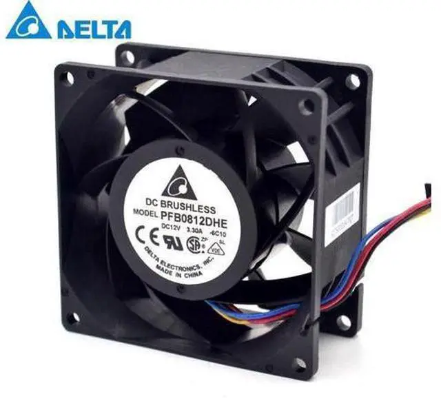 Alt view image 2 of 6 - Delta New 8CM fan 12V 3.3A PFB0812DHE three line fan violence 80 *80 * 38mm