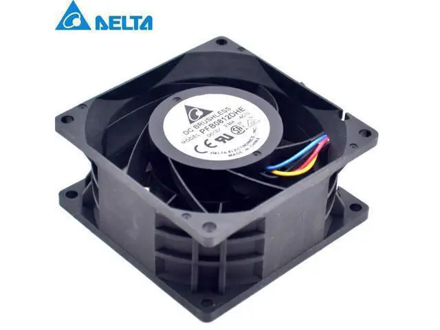 Alt view image 5 of 6 - Delta New 8CM fan 12V 3.3A PFB0812DHE three line fan violence 80 *80 * 38mm