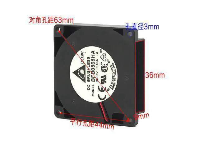 Alt view image 3 of 5 - 50mm BFB0505HA-A fan 5V 0.18A 5010 side turbine blower 5CM/cm fan