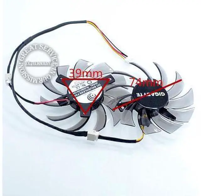 Main image of 8010 Graphics dual fan Video Card fan PLD08010S12H 12V 0.25A Diameter 74mm 39*39*39mm