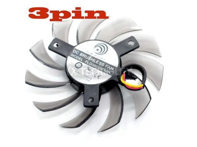 Alt view image 3 of 5 - 8010 Graphics dual fan Video Card fan PLD08010S12H 12V 0.25A Diameter 74mm 39*39*39mm