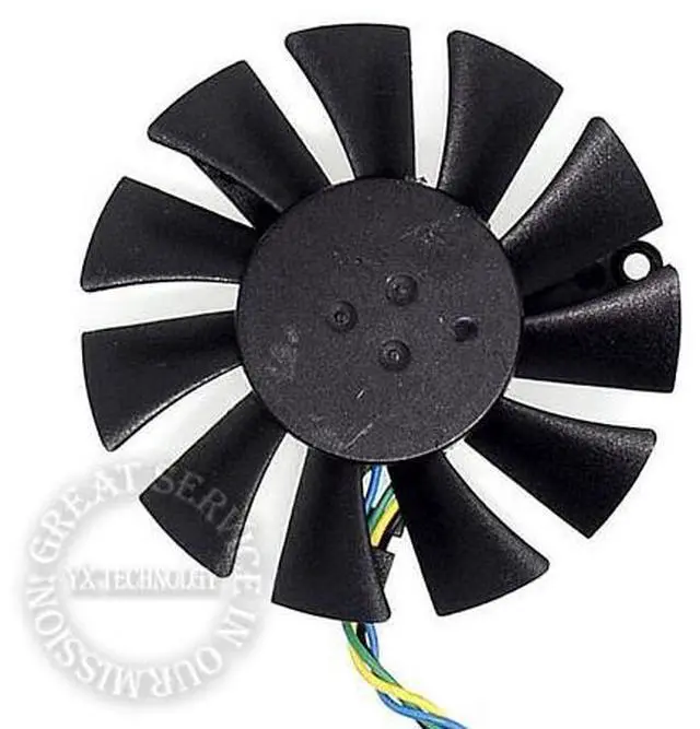 Alt view image 4 of 4 - video card fan MGT6012LR MGT6012XR MGT60YR 42*42*42mm Pitch 4P graphics card fan 12V 0.23A 55mm diameter
