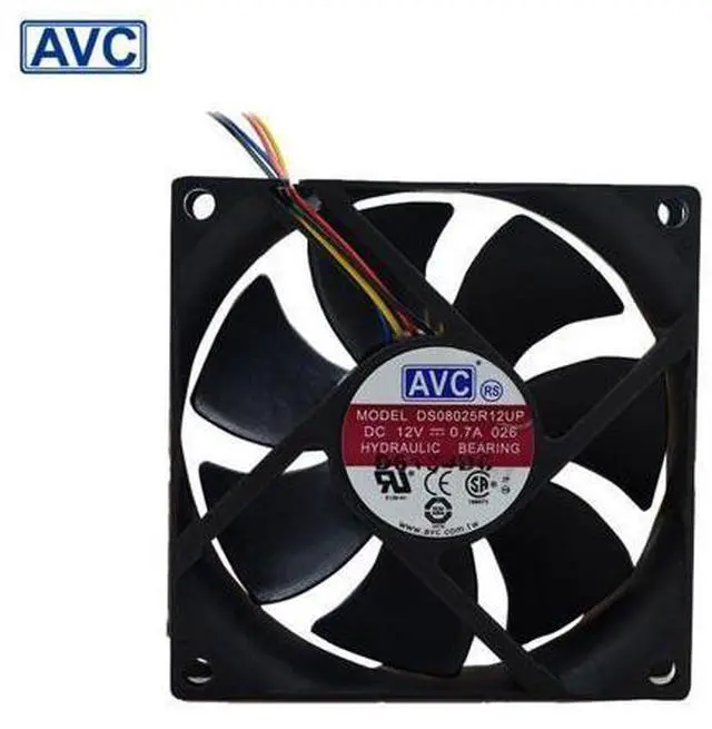 Main image of AVC 8025 DS08025R12UP 80mm 8cm DC 12V 0.7A 4Wire Computer case CPU Cooler Cooling Fan