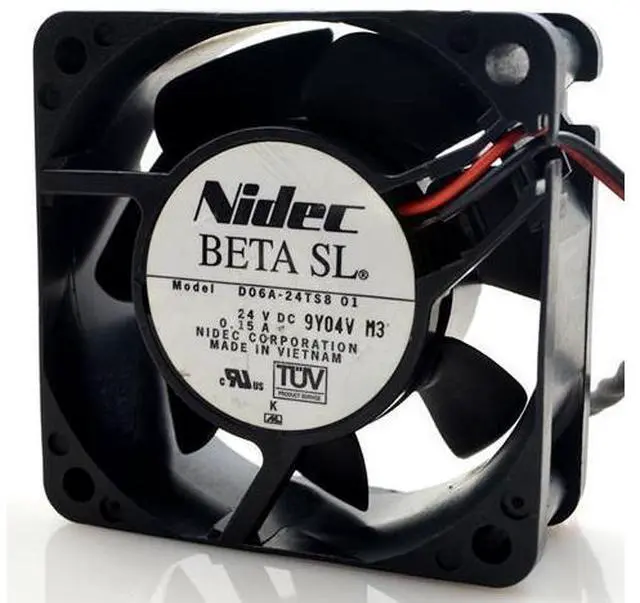 Alt view image 2 of 4 - 1pcs D06A-24TS8 01 24V 0.15A 6CM 60*60*25MM 6025 2-wire dual ball bearing ultra-quiet cooling fan