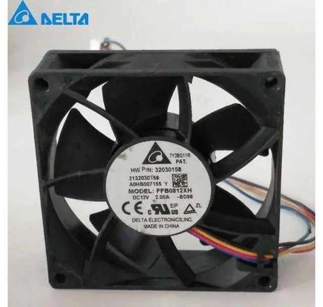 Main image of 1pcs FFB0812XH 8025 80*80*25mm DC 12V 2A 4-Pin powerful Pwm axial server cooling fan