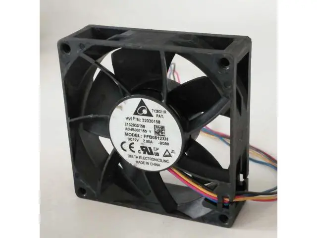 Alt view image 3 of 3 - 1pcs FFB0812XH 8025 80*80*25mm DC 12V 2A 4-Pin powerful Pwm axial server cooling fan