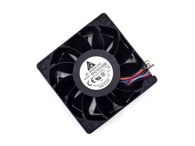 Alt view image 6 of 6 - 1pcs TFC1212DE Delta 120mm DC 12V 5200RPM 252CFM Bitcoin Miner Powerful Server Case AXIAL cooling Fan