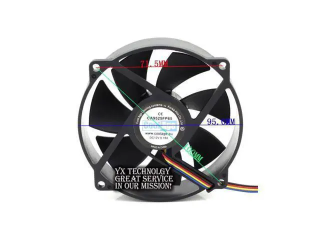 Alt view image 3 of 6 - The new CA9525FP65 9025 four-pin circular mute thermostat PWM CPU cooling fan for CoolAge 90*90*25mm