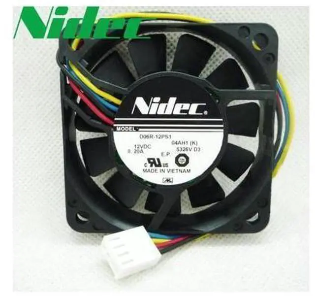 Main image of 1pcs D06R-12PS1 12V 0.20A 60*60*15MM 6CM 4 wires PWM double ball-bearing computer cooling fan