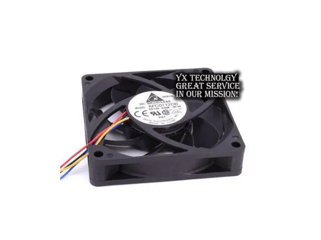 Alt view image 2 of 6 - Delta 70*70*15mm 7015 12V 0.45A AFC0712DB 4-wire PWM dual ball bearing CPU cooling fan