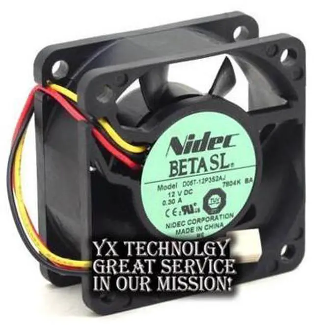 Alt view image 2 of 6 - Nidec D06T-12P3S2 AJ 6025 0.3A three -line speed ball bearing cooling fan Nidec 60*60*25mm