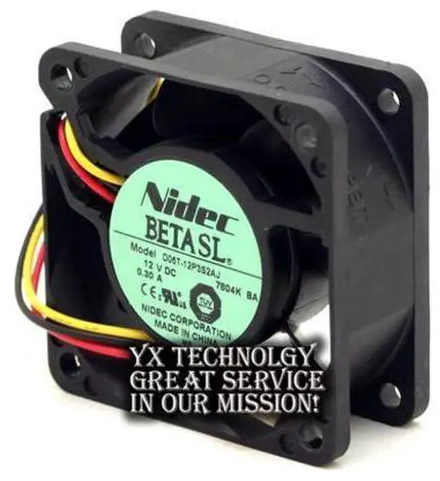 Alt view image 3 of 6 - Nidec D06T-12P3S2 AJ 6025 0.3A three -line speed ball bearing cooling fan Nidec 60*60*25mm