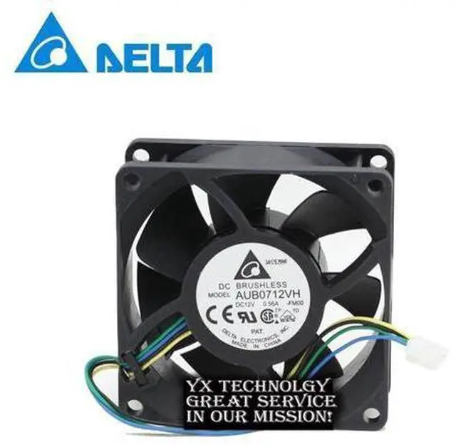 Main image of AUB0712VH 12V 0.56A 7CM 7025 4-wire PWM temperature controlled cooling fan for delta