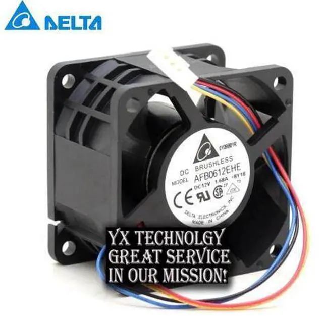 Main image of Delta 60*60*38mm AFB0612EHE 6038 4 wire DC 12V 1.68A supports PWM cooling fan
