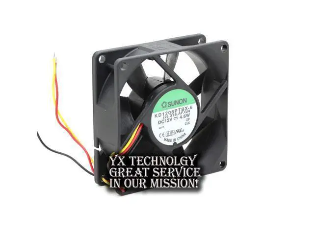 Alt view image 2 of 6 - SUNON and 8CM KD1208PTBX-6 12V 4.6W three wire speed ball bearing cooling fan 80 * 80 * 25mm