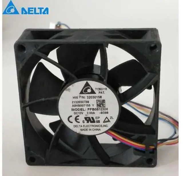 Main image of 1pcs FFB0812XH 8025 80*80*25mm DC 12V 2A 4-Pin powerful Pwm axial server cooling fan