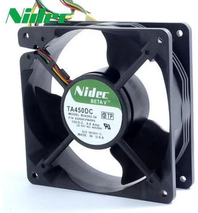 Alt view image 2 of 6 - Nidec TA450DC B34262-34 12V 0.8A 12038 12cm large air flow cooling fan 120*120*38mm