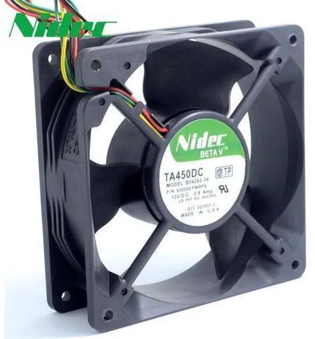 Main image of Nidec TA450DC B34262-34 12V 0.8A 12038 12cm large air flow cooling fan 120*120*38mm