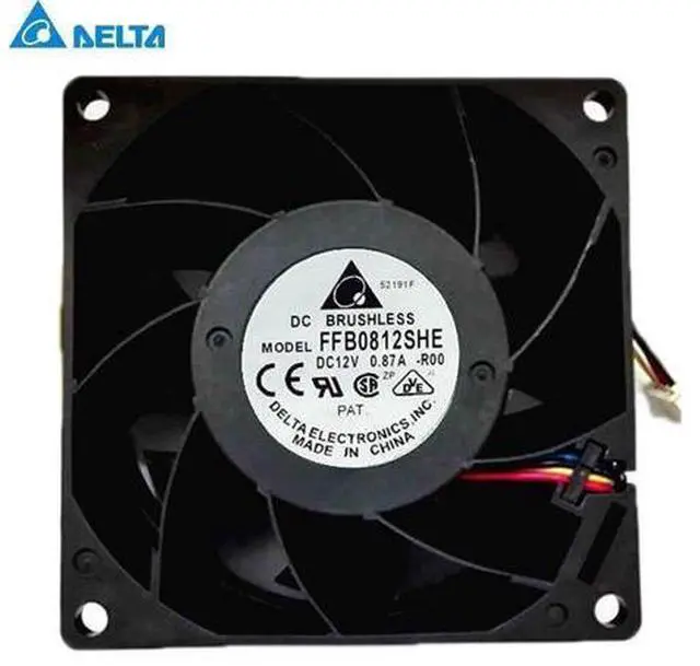 Main image of new and original package FFB0812VHE 80*80*38mm 8cm 12V 0.57A ball bearing cooling fan for Delta