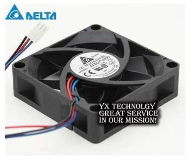 Main image of original Delta AFB0712HD 7020 7cm 12V 0.22A 3-wire double-ball bearing cooling fan