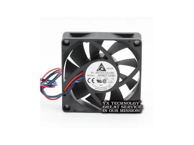 Alt view image 4 of 5 - original Delta AFB0712HD 7020 7cm 12V 0.22A 3-wire double-ball bearing cooling fan