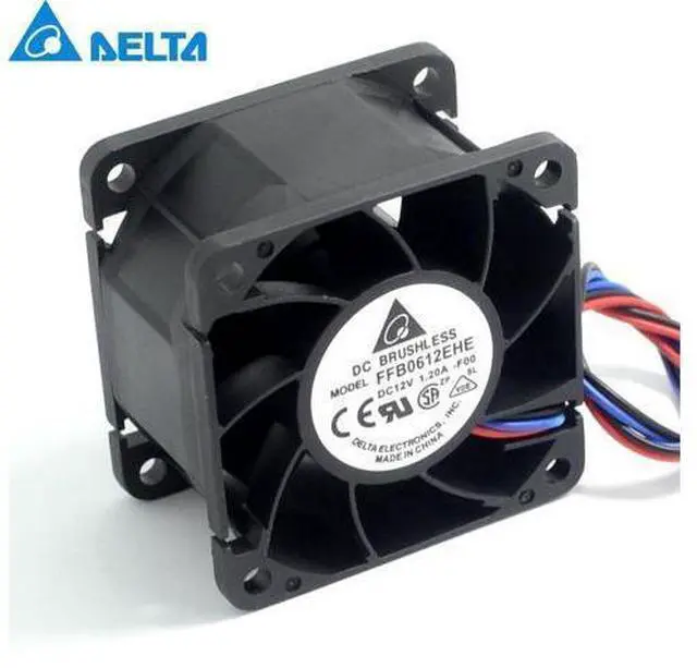 Main image of 1pcs Delta New 6cm double ball FFB0612EHE 6038 3 wire dual ball bearing cooling fan 12V 1.2A for 60*60*38mm