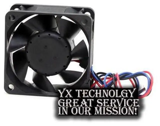 Alt view image 3 of 6 - Delta sgipping 60*60*25mm 3-wire AFB0612EH-ROO 6CM 12V 0.48A 6025 6 cm double ball bearing cooling fan
