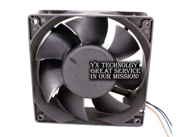 Alt view image 4 of 4 - AFB1248VHE 12038 12cm 48V 0.27A 3 wire dual ball bearing cooling fan Delta 120*120*38mm