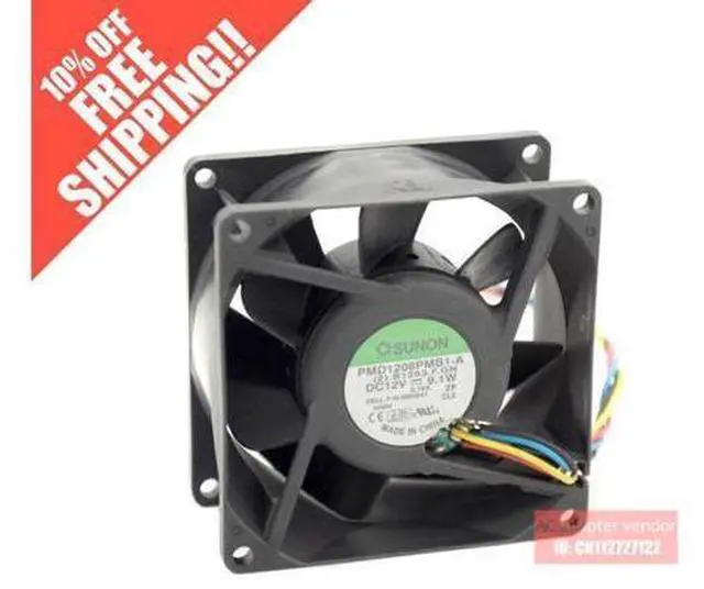 Main image of SUNON 8038 PMD1208PMB1-A 12V 9.1W 4 wire cooling fan 80 * 80 * 38MM