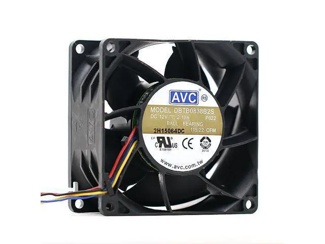 Alt view image 2 of 5 - AVC DBTB0838B2S 8038 12V 2.10A 8CM Four-Wire PWM 4-Pin cpu chassis cabinets Cooling Fan