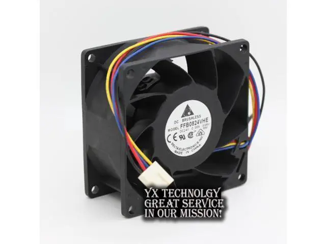 Alt view image 2 of 6 - Delta and FFB0824VHE 8038 24V 0.36A dual ball bearing cooling fan drive 80*80*38mm