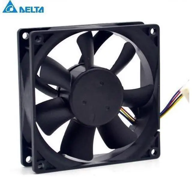 Alt view image 3 of 6 - Delta New and Original sets of 9225 DC12V 0.46 A four-wire AFC0912D with speed control cooling fan for 92 * 92 * 25 mm