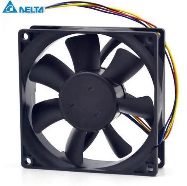 Alt view image 4 of 6 - Delta New and Original sets of 9225 DC12V 0.46 A four-wire AFC0912D with speed control cooling fan for 92 * 92 * 25 mm