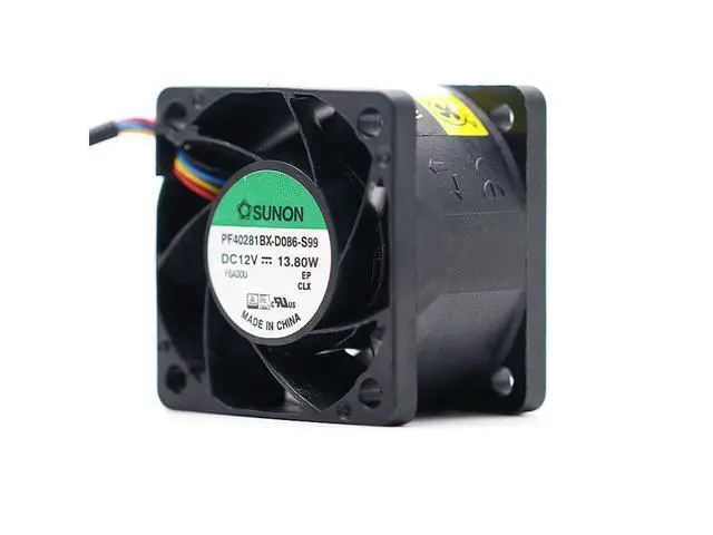 Alt view image 3 of 5 - 1pcs PF40281BX-D086-S99 12V 13.8W 1.15A PWM 4-p axial cooling fan 4028 40*40*28mm