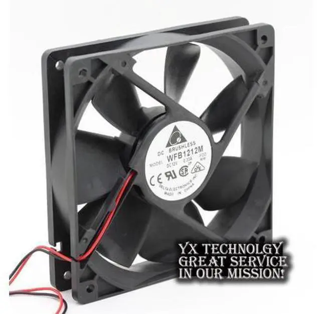 Alt view image 4 of 6 - Delta 12CM 12025 WFB1212M 0.33A silent cooling fan dual ball wind capacity 120*120*25mm