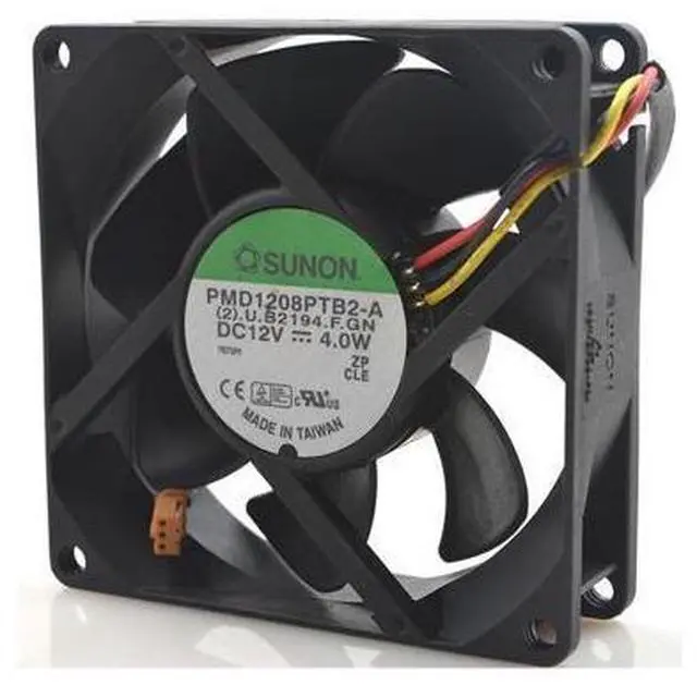 Alt view image 2 of 4 - 1pcs PMD1208PTB2-A 8025 80*80*25mm DC 12V 4.0W 3 Wires Computer Blower Cooling Axial Fan
