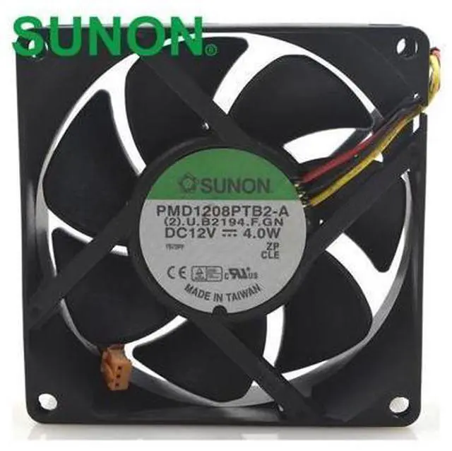 Main image of 1pcs PMD1208PTB2-A 8025 80*80*25mm DC 12V 4.0W 3 Wires Computer Blower Cooling Axial Fan