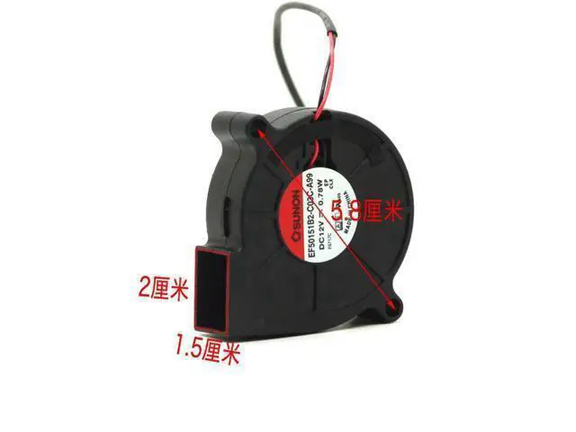 Alt view image 5 of 5 - 1pcs EF50151B2-C03C-A99 12V 0.78W 5015 5cm 50*50*15mm Turbine Cooling Fan