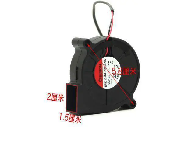 Alt view image 5 of 5 - 1pcs EF50151B2-C03C-A99 12V 0.78W 5015 5cm 50*50*15mm Turbine Cooling Fan