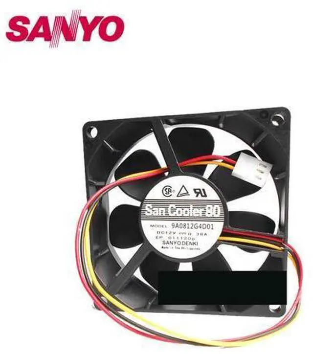 Main image of Cooling fan 9A0812G4D01 DC 12V 0.38A 3-wire 80mm 80x80x25mm
