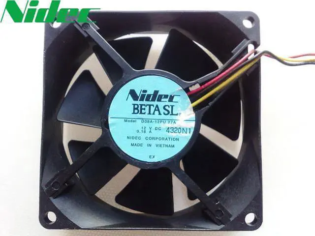 Main image of 1pcs D08A-12PU 8025 80mm 12V 0.18A 8CM 3 -wire axial cooling fan
