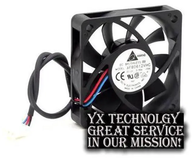 Alt view image 2 of 6 - 2pcs Delta 60*60*15mm AFB0612VHC 6015 12V 0.36A 6CM three-speed cooling fan