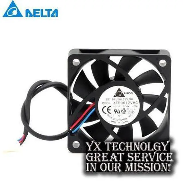 Main image of 2pcs Delta 60*60*15mm AFB0612VHC 6015 12V 0.36A 6CM three-speed cooling fan