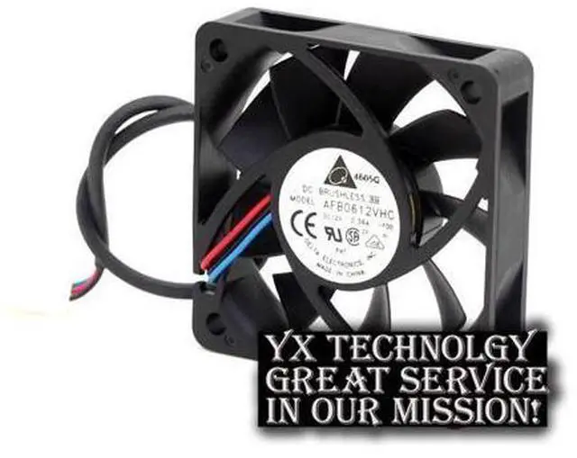 Alt view image 3 of 6 - 2pcs Delta 60*60*15mm AFB0612VHC 6015 12V 0.36A 6CM three-speed cooling fan