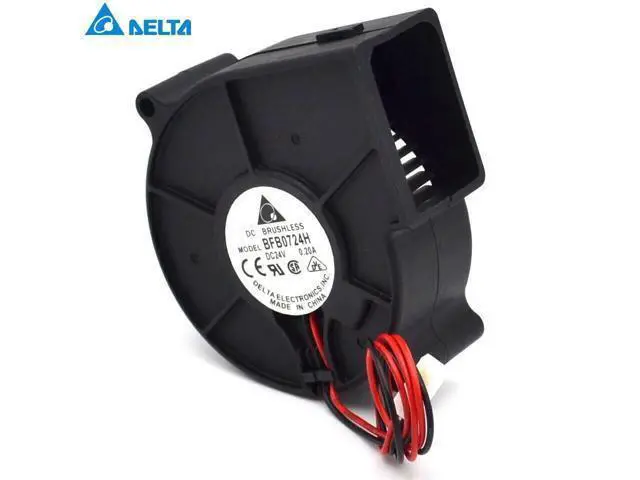 Alt view image 2 of 6 - Delta 75.7mm l x 75.7mm x h 30mm BFB0724H 24V inverter 7530 0.20A 7CM cooling Turbo fan for