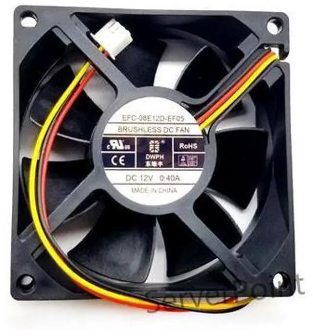 Main image of 3line server cooling fan EFC-08E12D-EF05 8025 DC12V 0.40A NEW