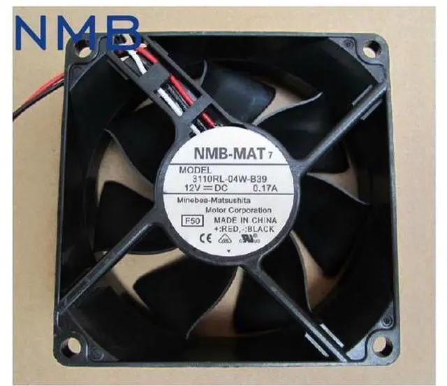 Main image of 2pcs 3110RL-04W-B39 8025 80*80*25mm 12v 0.17A dual ball 8cm server inverter cooling fan